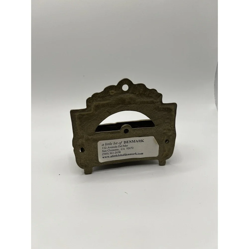 Vintage Brass Wall Mail Holder Letter Rack Ornate Decorative Denmark Style